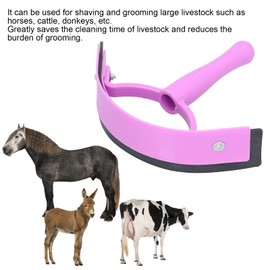 Cyrank Horse Squeegee Scraper, Soft Grip Plastic Rubber Horse Sweat Scraper Horse Bathing Supplies