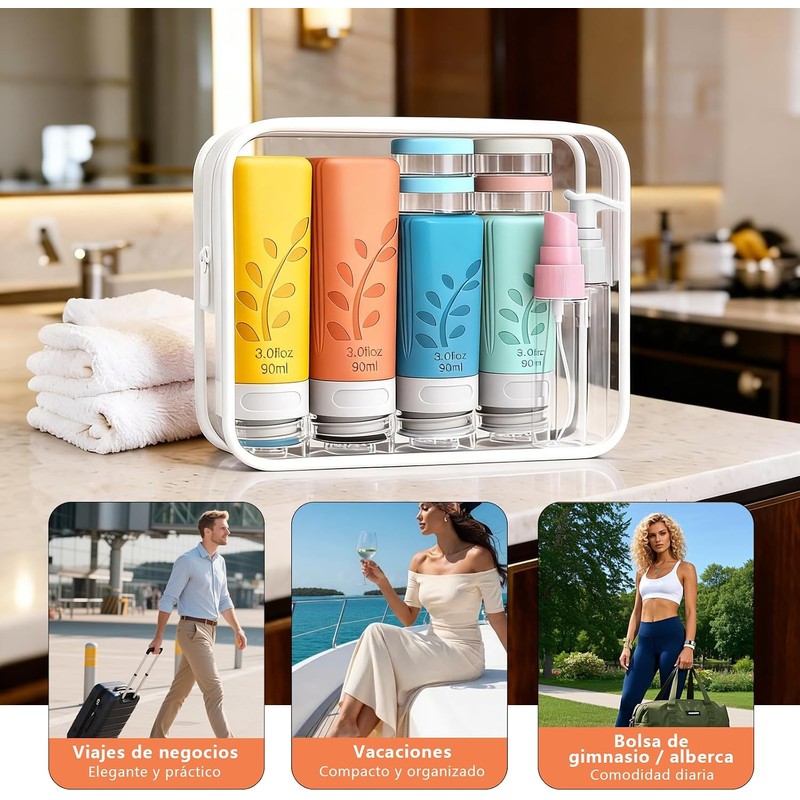 Janety Kit De Botellas De Viaje Y Envases Portátiles Rellenables