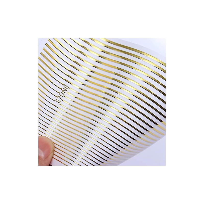 5 Flexible Stripes Sticker - Selbstklebende elastische Streifen in Gold,