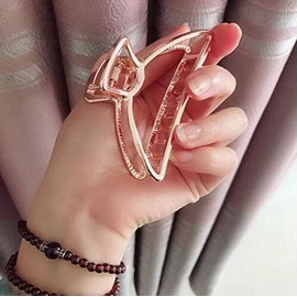 Vintage Metal Claw Hair Clip Women Fashion Retro Hair Catch Barrette Hair UpdoClaw Clip Jaw Clips for Thick Hair (Rose Gold)