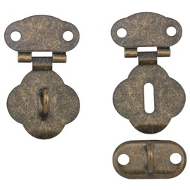 ZZLZX 4PCS Wooden Box Case Hasp Latch 16 Screws Antique Brass Wooden Box Hasp Metal Closing Hasp Latch Furniture Jewellery Box Lock Jewellery Gift Box DIY Box Hasp Storage Box Hinge