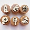 SM SunniMix Wooden Stamps Creative Decorative Pottery Stamps Kindergarten Round