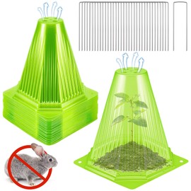 40PCS Garden Cloches for Plants with 80PCS Ground Stakes,Reusable Plant Bell Cover,Plastic Small Plant Seedling Protector Plants Cloches from Animals,Chickens, Birds,Snails & Frost,7.9" H X 6.7" D