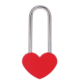 VeYocilk Love Lock Heart Padlock, Light Weight Aluminium Single Red Heart Wish Lock for Lovers Couple Friends Valentine's, Anniversary,Travel, Gift (No Key) (Red, Aluminium)