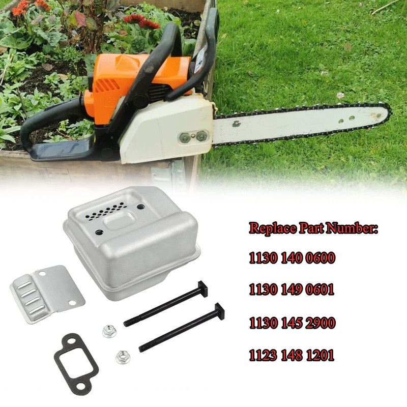 Wanotine Exhaust Muffler Kit 1130 140 0600 for Stihl 017