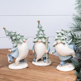 Melrose Set of 3 Gnome with Ski and Skate Christmas Tabletop Decorations 7.5"