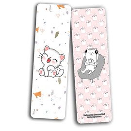 Creanoso Cat Designs Bookmarks (2-Sets X 6 Cards) - Stocking Stuffers Cute Gift Ideas for Children, Teens and Adults
