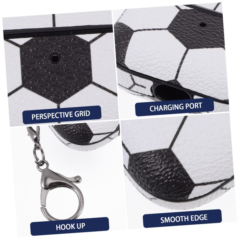 CIYODO 1PC Wireless Earbud Case with Football Pattern Durable Protective