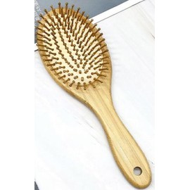 Bamboo Bristle Hair Brush, Wooden Detangler Comb for Hair Growth, Wooden Scalp Massager Brush, Wooden Hair Comb with Handle for Women and Men