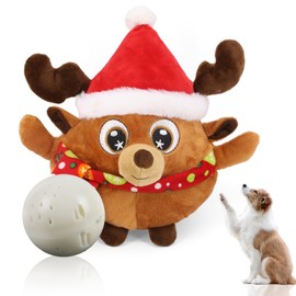 UoQo Interactive Dog Toys, Elk Self Rolling Dog Ball Jumping Dog Toy for Dogs Include Self Moving Balls for Small and Medium Dogs to Chase Active Moving Pet Plush Toy