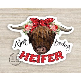 Five Acre Creations Funny Cow Waterproof Sticker | Car Decal | Laptop Sticker | Not Today Heifer