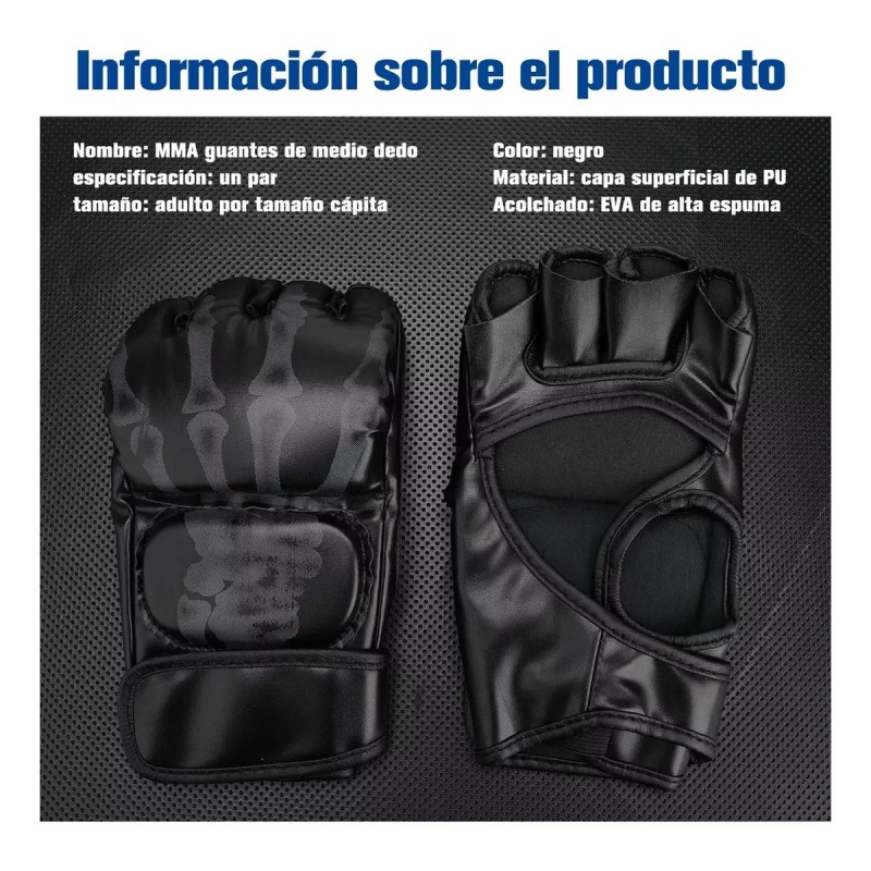 DIUNASENGTECH. Guantes Entrenamiento Medio Dedo Kickboxing Box Fighter Muay