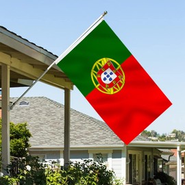 Portuguese Portugal Flag 3x5 Double Sided Outdoor Heavy Duty National Flags 3 Ply Polyester Material with 2 Metal Grommets 4 Rows of Stitching