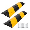 3.3FT Rubber Speed Bump, Durable Speed Humps with 8 Bolts, Set of 2 for Road Safety, for Parking Lots, Schools, Warehouses, Hotels, Rated for 66,000 LBS