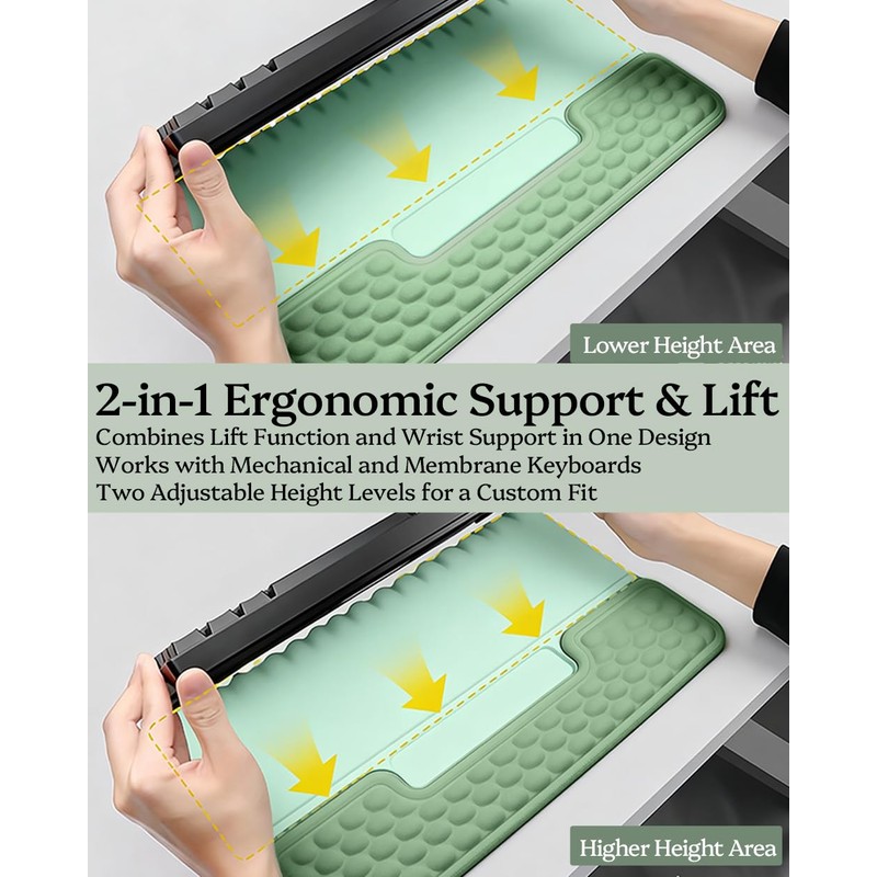 TAODICO Wrist Rest for Computer Keyboard, 2 in 1 Keyboard