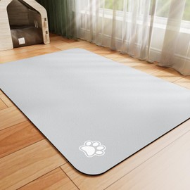 HotLive Pet Feeding Mat - Absorbent Dog Mat for Food and Water, No Stains Cat Bowl Mat, Easy to Clean Pet Placemats, Quick Dry Dog Water Dispenser Mat for Messy Drinkers | Light Grey 12"x 19"