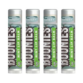 Boonies SPF 15 Lip Balm (.15oz) - Organic Moisturizing Sunscreen Lip Balm for All Skin Types, Eco-Friendly & Long-Lasting Protection (4 Count, Mint)