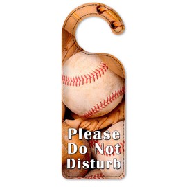 Art Plates Do Not Disturb Door Knob Hanger Sign - Glove, Balls, Bat