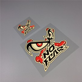 2PCS Skull Evil Eyes NO Fear Reflective Motorcycle Helmet Bike Decals Vinyl Tape