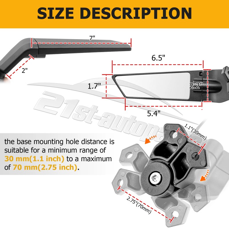 XM For Honda CBR300R CBR500R CBR954RR Rotatable Wind Swivel Wing