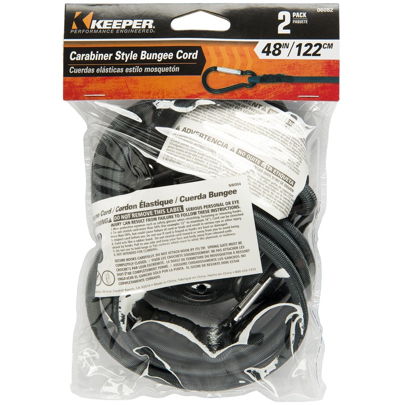 KEEPER - Cordón elástico con mosquetón de 48 Pulgadas, Paquete