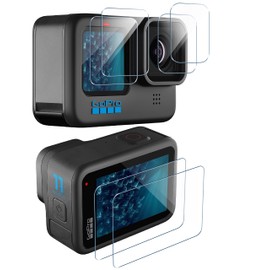 Compatible with Gopro Hero 11 / Gopro Hero 10 / Gopro Hero 9 Black Film [2 Pieces] Glass Film Protective Film Tempered Glass LCD Protective Film 9H Hardness Shock Resistant Shatterproof High