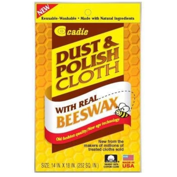 Reusable Beeswax Furniture Polish Cloth - Wood Polish for Furniture or Wiping Dirt Surfaces at Home and Office - Great Cleaner for Wood, Tiles, Blinds, And Ceiling Fans | 2 Pack.