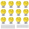 ANJUU 12 Pcs 30mm Round Shape Crystal Glass Cabinet Knobs