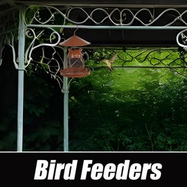 Bird Feeders Squirrel Proof - Birdfeeders Outside Hangable Anti Squirrel - Weather-Resistant Spill-Proof Feeding Station for Outdoors Window Balcony Garden Backyard Patio Porch Deck Tree
