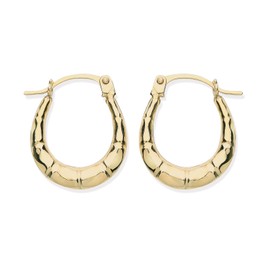 9ct Yellow Gold Small Vintage Style Creole Hoop Earrings