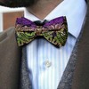 Barry.Wang Mardi Gras Purple Green Gold Bow Tie for Men