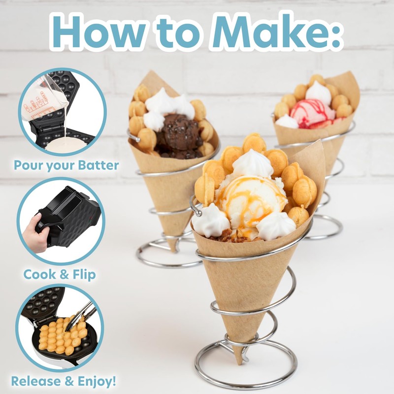 Bubble Waffle Maker - Electric Non stick Hong Kong Egg