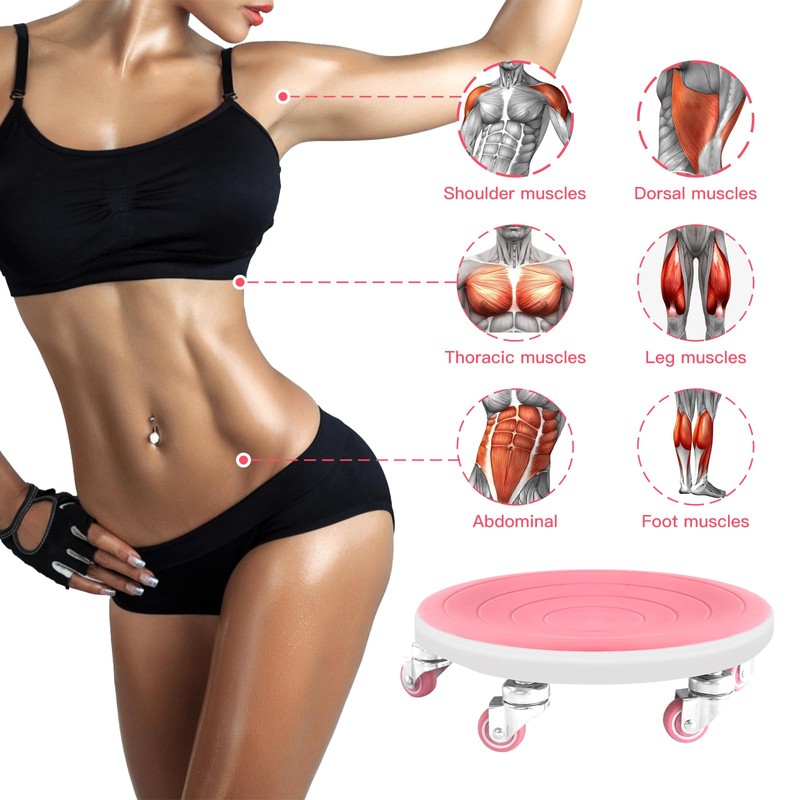 Tasidingster 6 Caster Ab Roller, Ab Exercise Equipment with Knee