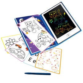 Big Minds - LCD Drawing Tablet for Kids Book Format | LCD Writing Tablet with 20 Reversible Templates | Kids Drawing Tablet | Educational Toys for 5 Year Olds 3,4,6,7