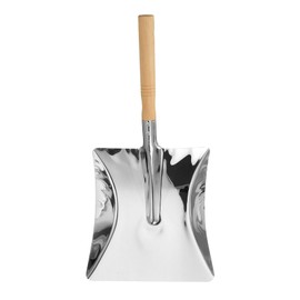 HARFINGTON 2pcs Fireplace Ash Shovel 18" Stainless Steel Garden Shovel Dust Pan with Wooden Handle for Wood Stove Coal