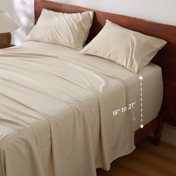 Bedsure Deep Pocket King Sheets Set - Fits Mattresses Up