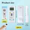 2 white universal remote controls for air conditioners, compatible with