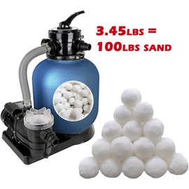 100 lb equivalent to sand 3.45 lbs Pool Filter Ball Sanded Filter Pump inground Above Ground Reusable Eco-Friendly Replace swimming micron filtration system washable lower pump energy use by 75%