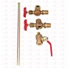 DUCO® 1/2" BRONZE WATER GAUGE VALVE SET w/BALL CHECK FOR