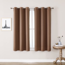 ChrisDowa Grommet Room Darkening Curtains for Bedroom and Living Room - 2 Panels Set Thermal Insulated Blackout Curtains (Cappuccino, 38W x 54L)