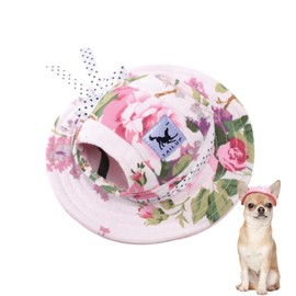 Dog Sun Hat Adjustable Baseball Cap with Ear Holes Summer Pet Visor Hats Outdoor Sports Sun Protection Sun Hat for Small Dogs Puppy Cats