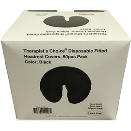Therapist's Choice Disposable Fitted Face Rest Covers, Color Black (50 pcs per box) by Therapist's Choice