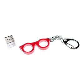 Miniblings Woody Glasses Key Ring Chain Horn-Rimmed Hipster Red