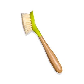 Full Circle Be Good Daily Dish Brush-Bamboo Handle Dish Brush–Sustainable Kitchen Cleaning with Tough Bristles, Green