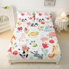 QOOMO Cow Farm Kids Sheet Set, Kawaii Cat Sheet Set