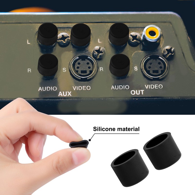 uxcell Silicone RCA Female Connector Anti Dust Plug, 8mm Dust