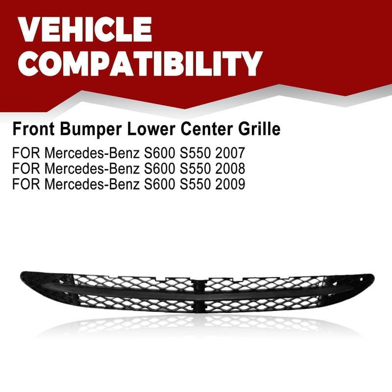 SecosAutoparts Lower Bumper Grille Front Compatible with Mercedes-Benz S600 S550