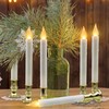FURORA LIGHTING LED White Taper Candles with Gold Holders Pack