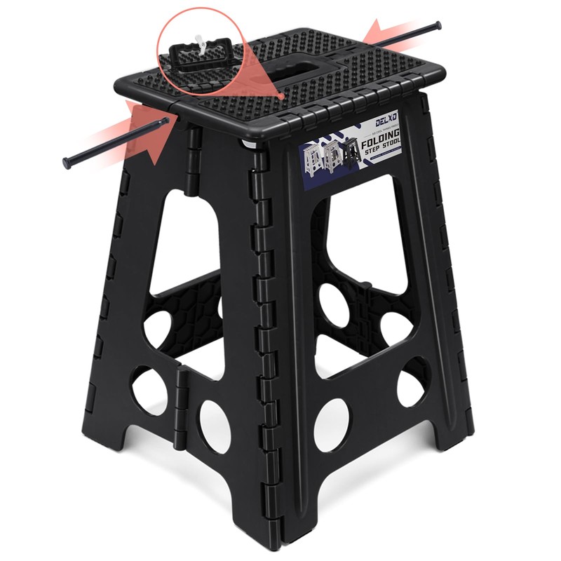 Delxo Folding Step Stool 18 Inch Non-Slip Foldable Stools for