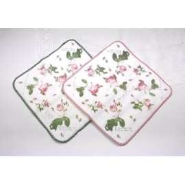 rudoxu-te Microfiber & Gauze Handkerchief 2 Piece Set (Pink & Green) as002b